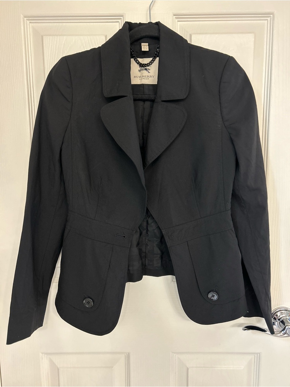 Burberry London Black Women's Fitted Blazer (A)